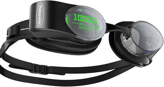 Holoswim 2 Pro Smart Swim Goggles Anti-fog AR Display, Real-time Metrics, Fitness Tracker, Apple/Garmin Compatible, AI-Powered Analysis and Workout Plan Pool/Open-Water Compatible