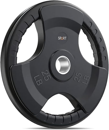 SPART Weight Plate 2-Inch Rubber Coated Olympic Grip Gym(5LB/10LB/25LB/35LB/45LB)