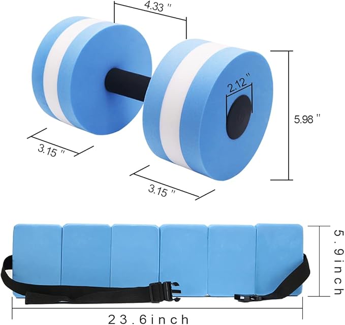 UNAOIWN Water Dumbbell Set for Aquatic Aerobics Exercise, Water Weights Equipment, Training Aid for Aquatic Fitness, Water Workout Fitness Tool