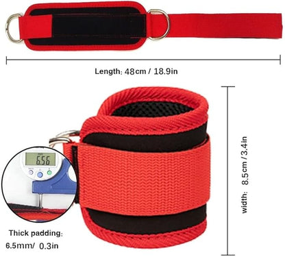 Ankle Straps Ankle Resistance Bands Wrist Cuffs Padded Straps Adjustable Fitness Glute Kickback D-Ring for Cable Machine Gym Foot Leg Training Brace Support 1 Pair