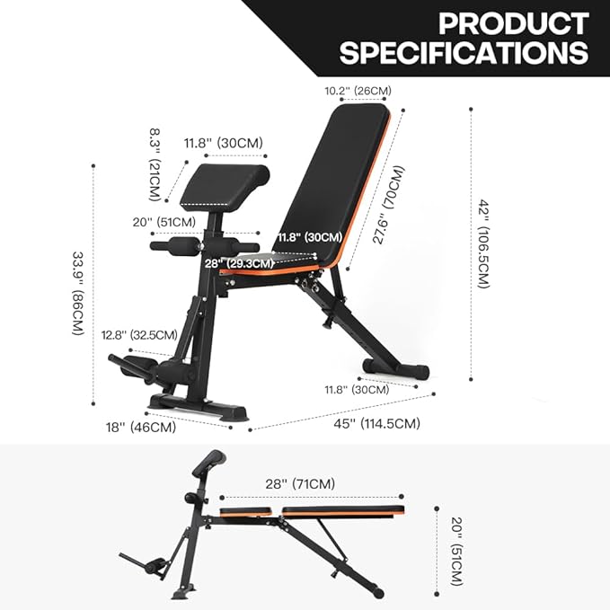 Panana Multi-Functional Gym Bench Adjustable Weight Bench Workout