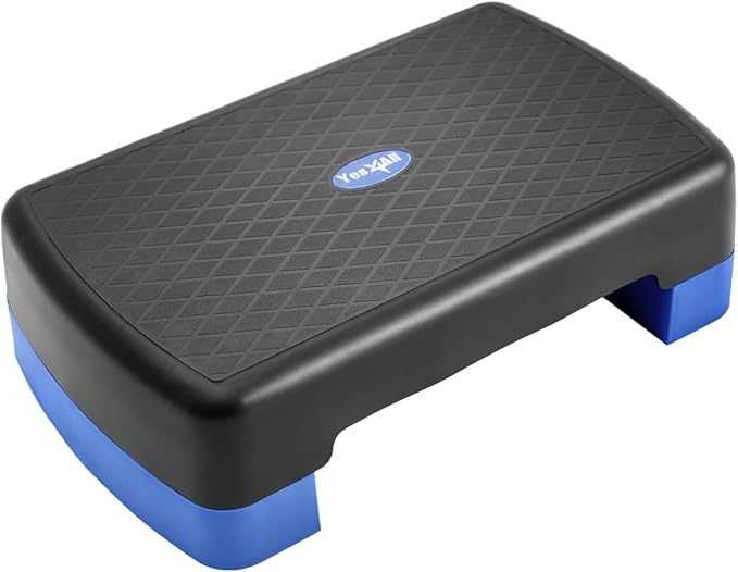 Yes4All 18.9" Aerobic Exercise Step Platform with 2 Risers 3" 5.1" 5.1" for