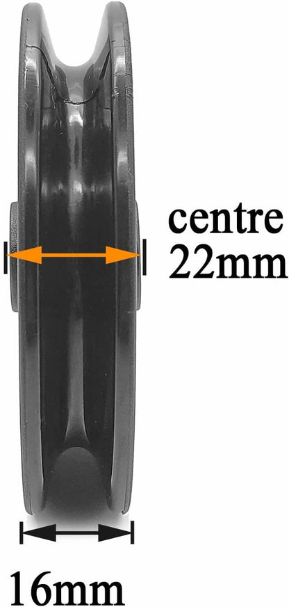 90mm Pulley Wheel Bearing Nylon - Grooved Edge Wearproof Pulleys for Cable Machine Part Home Gym Smith Machine Attachment Weight Lifting Door Garage