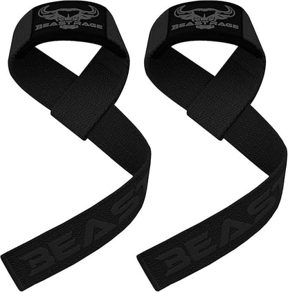 BEAST RAGE Lifting Straps for Weightlifting, Weight Lifting Straps Gym Power Workouts Lifting Wrist Straps Padded Cotton Men Women Support Lifters Deadlift Straps Hard Pull Exercise Straps
