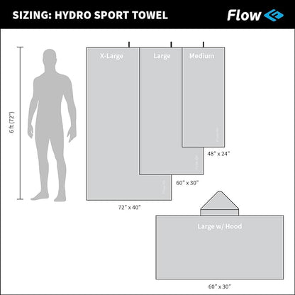 Flow Hydro Sport Towel - Microfiber Quick Dry (48" x 24"))