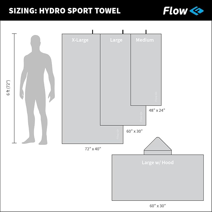 Flow Hydro Sport Towel - Microfiber Quick Dry (72" x 40"))
