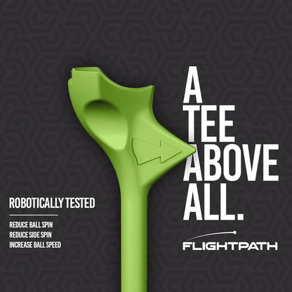 FLIGHTPATH Premium Golf Tees - 3.25" Durable Plastic Golf Tees Designed to Enhance Golf Shot Distance & Precision - Robotically Tested to Reduce Ball Spin - USGA Approved Golf Equipment