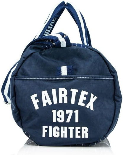 Fairtex BAG9 Retro Style Barrel Bag Thai Boxing Heavy Gym Bag Myay Thai MMA (Navy Blue)