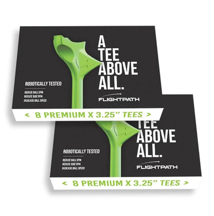 FLIGHTPATH Premium Golf Tees - 3.25" Durable Plastic Golf Tees Designed to Enhance Golf Shot Distance & Precision - Robotically Tested to Reduce Ball Spin - USGA Approved Golf Equipment