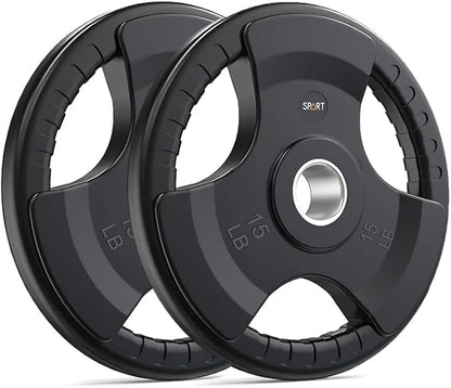 SPART Weight Plate 2-Inch Rubber Coated Olympic Grip Gym(5LB/10LB/25LB/35LB/45LB)