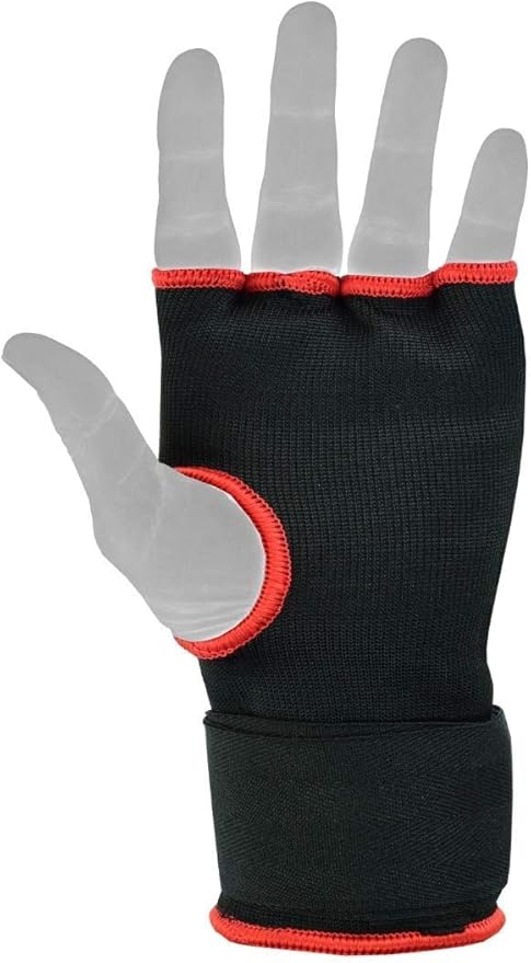 HUNTER Gel Padded Inner Gloves with Hand Wraps for Boxing, Quick Elastic Training Wraps for Men & Women, Muay Thai MMA Kickboxing Martial Arts Knuckle Wrist Protector (Pair)