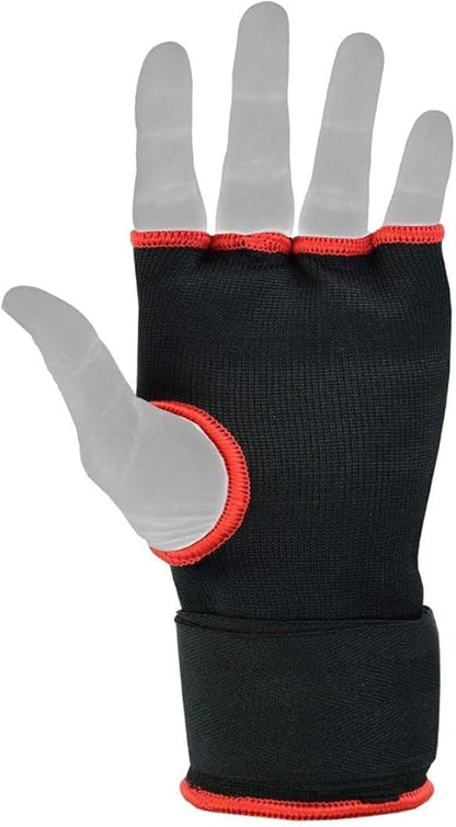 HUNTER Gel Padded Inner Gloves with Hand Wraps for Boxing, Quick Elastic Training Wraps for Men & Women, Muay Thai MMA Kickboxing Martial Arts Knuckle Wrist Protector (Pair)