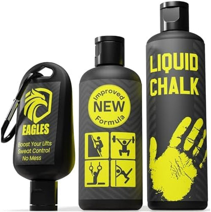 EAGLES Pro Grade Liquid Chalk 50, 120 or 280ml Mess-Free Chalk for Weightlifting, Gymnastics Rock Climbing, Dancing, Pole Grip, Sports & Workout Chalk - Sweat-Resistant and Long Lasting