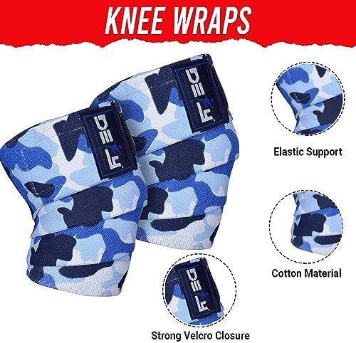 DEFY Sports' Knee Wraps for Weightlifting - Provides Knee Support for Powerlifting, Squats & Fitness Workouts