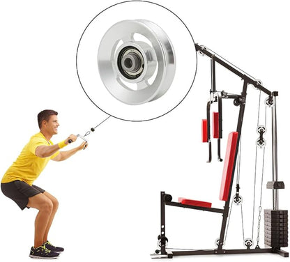 Gym Pulley, System Exercise Attachments for Alloy Fitness Equipment Cable Machine Wearproof Spare Part Strength Accessory Universal Aluminum Wheel Home Garage Door