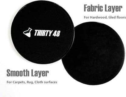 Thirty48 Gliding Discs Core Sliders and 5 Exercise