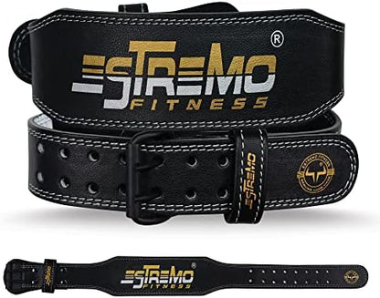 ESTREMO Weight Lifting Belt Leather courted Power Lifting 4 Inches