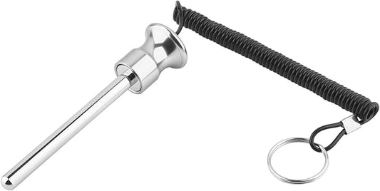 Cosmos Gym Weight Stack Pin Universal Replacement Selector Lock Pin Detent Hitch Pin, Tensile 3/8" Dia. & 4" Locking Space with Lanyard, for Gym Equipment Machine Weight Plate