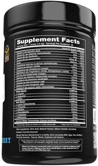 Project #1 AminoEVolution: Muscle Support & Recovery | BCAA's, EAA's, Electrolytes Powder | Keto-Friendly Energy Boost | Pre Workout for Men & Women | 30 Servings - Blue Raspberry | Amino Acids