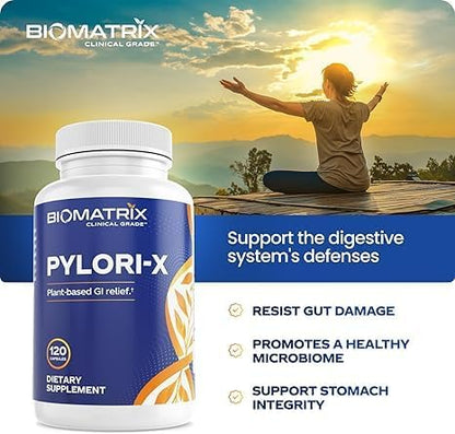 Pylori-X for H. Pylori Defense | Matula Tea Alternative w/Mastic Gum, Berberine, Zinc Carnosine, Bismuth Salts | Microbiome Balance, Digestive Relief (120 Capsules)