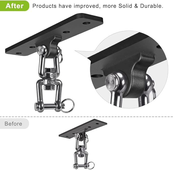 Dolibest Heavy Bag Hanger,Wall Ceiling Mount Hook 360° Rotation Wood Beam Holder Body Weight Strength Training Systems, Aerial Yoga Swing & Hammock, Resistance Band for Wooden Sets(600 LB Capacity)