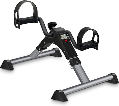 Multi-Use Physic-Under Desk Exercise Bike Pedal Exerciser, Fully Assembled Pedal Exerciser for Seniors, Foldable Mini Exercise Bike for Office Fitness with LCD Display, Peddler Exerciser