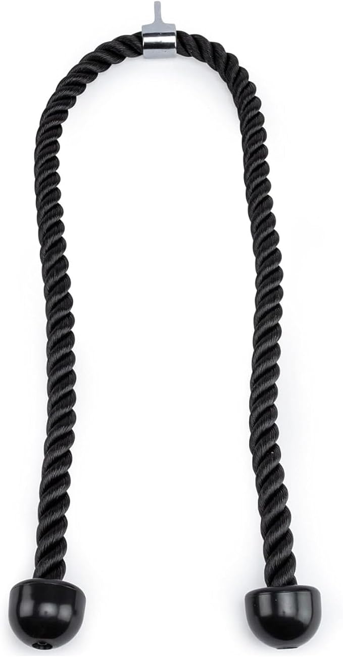 Double Length Tricep Pull Down Rope - 54 Inches Attachment for Cable Machine - Heavy Duty Long Tricep Pull Down Rope