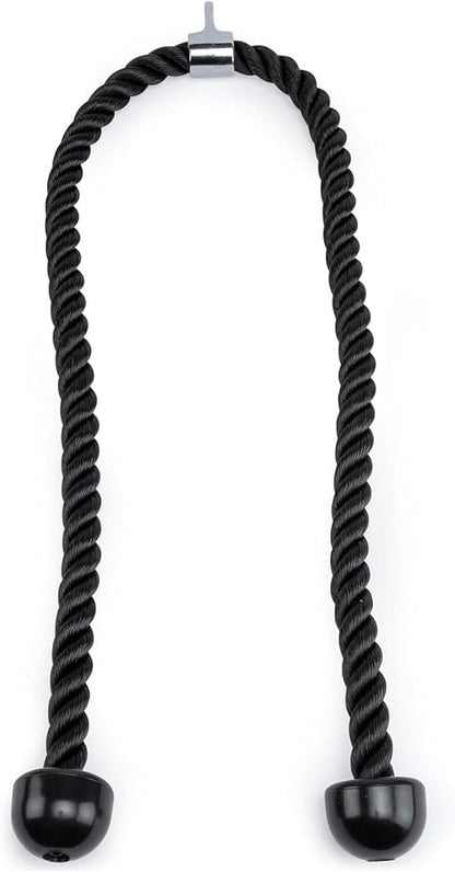 Double Length Tricep Pull Down Rope - 54 Inches Attachment for Cable Machine - Heavy Duty Long Tricep Pull Down Rope