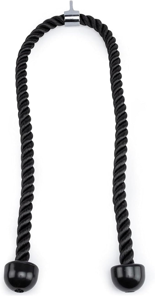 Double Length Tricep Pull Down Rope - 54 Inches Attachment for Cable Machine - Heavy Duty Long Tricep Pull Down Rope