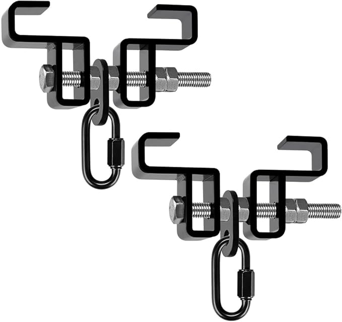SELEWARE Heavy Duty Steel Beam Clamp, Heavy Bag Mount, Punching Bag Hanger Heavy Duty Holder for Boxing, Muay Thai and MMA Training (with Carabiner)