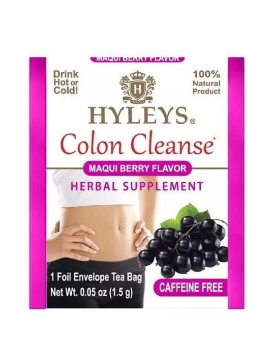 Hyleys Colon Cleanse Tea Maqui Berry Flavor - 25 Tea Bags (1 Pack)