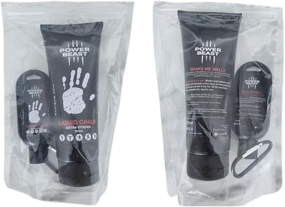 POWER BEAST Liquid Chalk, 2 Bottles Combo of 200 + 50 ML, Liquid Sports Chalk, Free Professional Hand Grip for Gym, Weightlifting, Rock Climbing, Gymnastics, Crossfit, Powerlifting, Pole Dance.