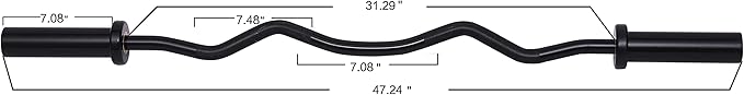 Olympic Super Curl Barbell Curl Bar Threaded Curl Bar 48 inch