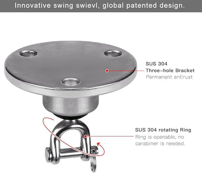 BeneLabel Speed Bag Swivel - Stainless Steel Speedbag Swivel with 360° Rotation - Boxing Bearing Swivel for Punching Bag - Easy Setup On Hanging Punching Speed Bag Platform Stand