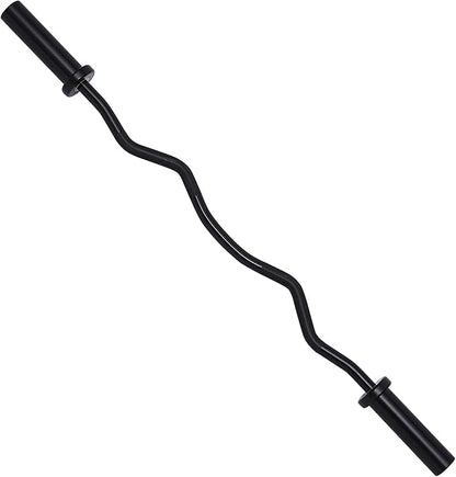 HulkFit 48 Inch EZ Curl Bar Barbell 2 Inch