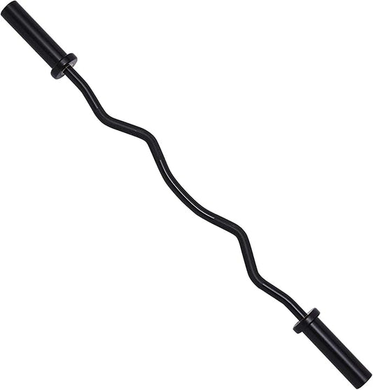 HulkFit 48 Inch EZ Curl Bar Barbell 2 Inch
