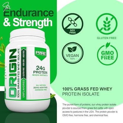 100% Grass Fed Unflavored Whey Protein Isolate-Keto-Low Carbs-2lbs