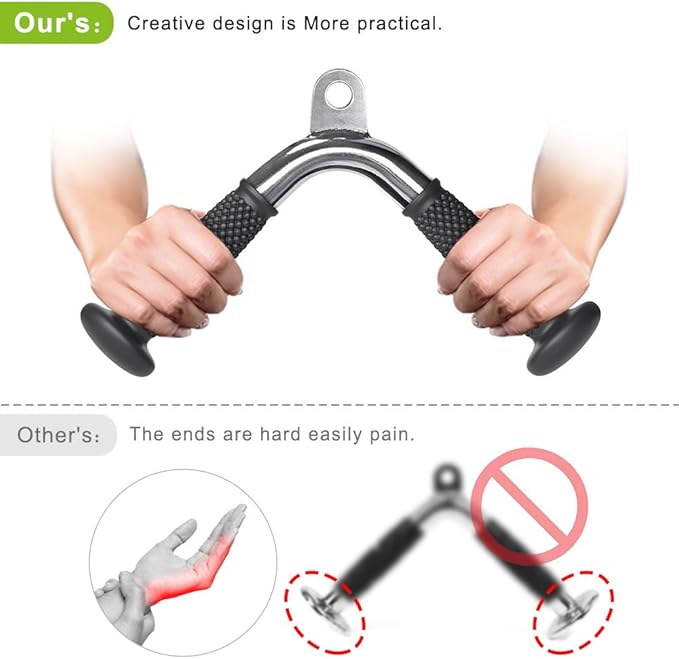 Kipika Tricep Pull Down Attachment, Cable Machine Accessories for Home Gym, Cable Machine Attachments Pulley System Gym, LAT Pull Down Attachment Weight Fitness