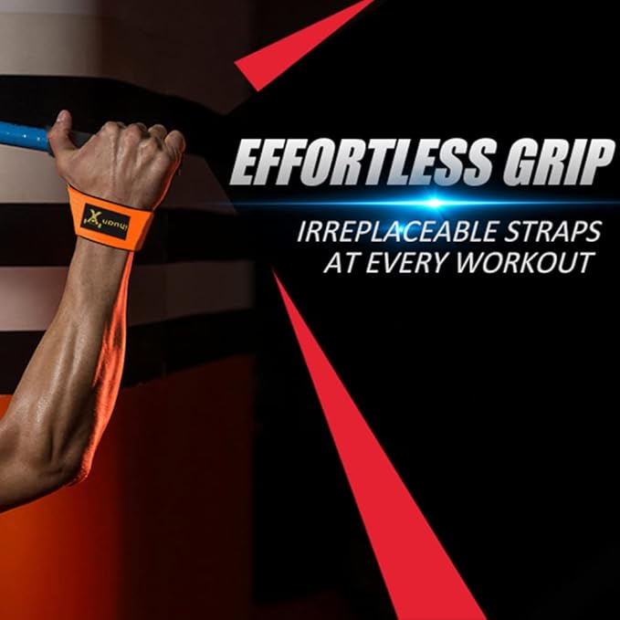 ihuan Wrist Straps for Weight Lifting - Lifting Straps for Weightlifting | Gym Wrist Wraps with Extra Hand Grips Support for Strength Training | Bodybuilding | Deadlifting