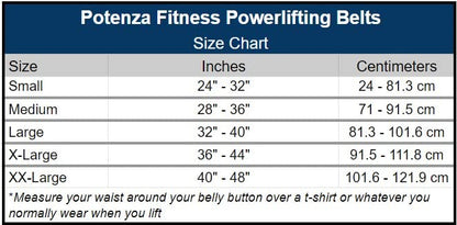 Potenza Fitness Classic Powerlifting Belt 10 mm