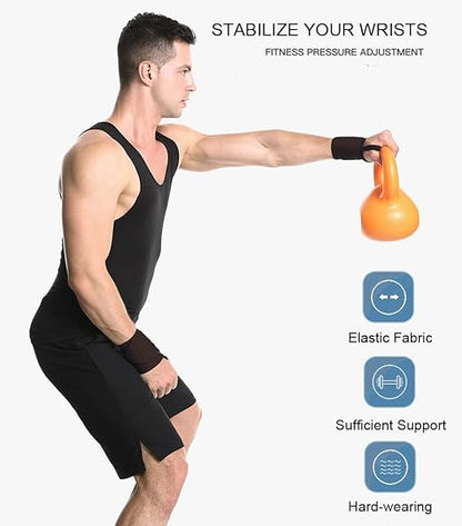 Wrist Wraps, 2 Pack Wrist Brace Wrist Straps for Weightlifting, Wrist Straps Lifting Straps Wrist Weights Carpal Tunnel Wrist Brace, Wrist Brace for Working Out Gym Accessories for Men (Black)