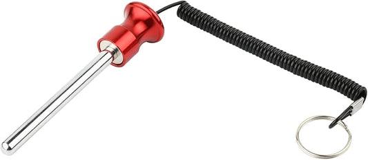 Cosmos Gym Weight Stack Pin Universal Replacement Selector Lock Pin Detent Hitch Pin, Tensile 3/8" Dia. & 4" Locking Space with Lanyard, for Gym Equipment Machine Weight Plate