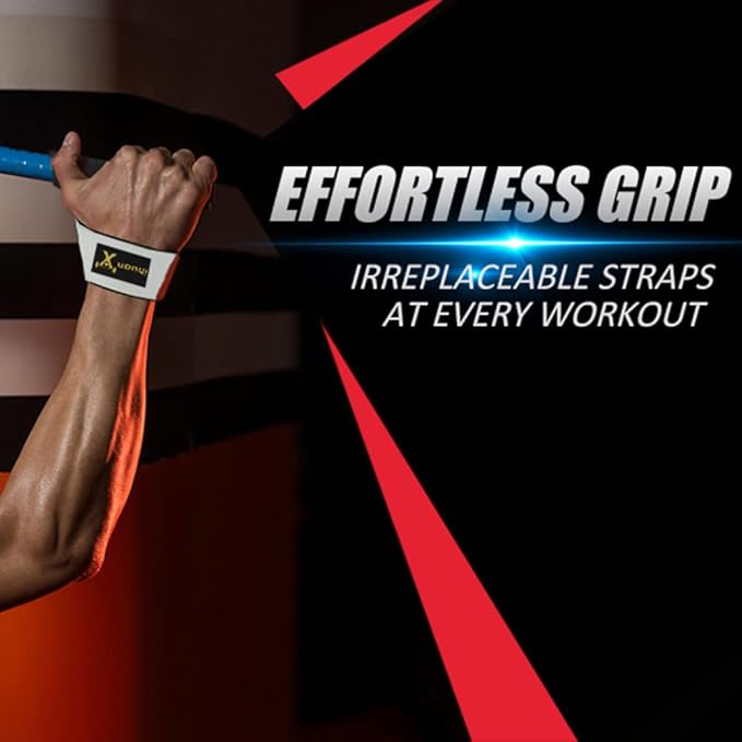 ihuan Wrist Straps for Weight Lifting - Lifting Straps for Weightlifting | Gym Wrist Wraps with Extra Hand Grips Support for Strength Training | Bodybuilding | Deadlifting