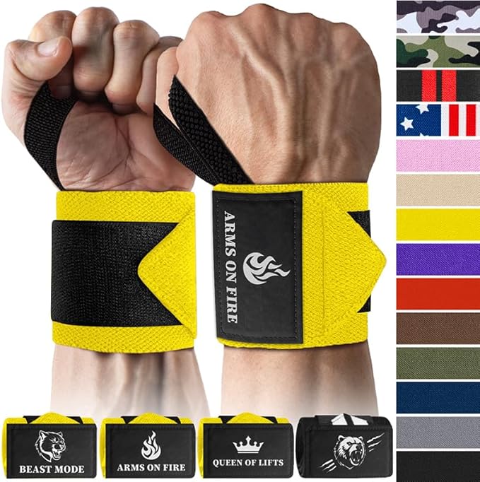 TECEUM Weightlifting 18" & 12" Wrist Wraps with Thumb Loop – Heavy Duty Wrist Workout Braces for Men and Women – Ideal for Powerlifting, Strength Training, Bodybuilding