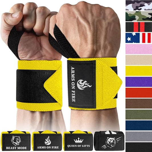 TECEUM Weightlifting 18" & 12" Wrist Wraps with Thumb Loop – Heavy Duty Wrist Workout Braces for Men and Women – Ideal for Powerlifting, Strength Training, Bodybuilding