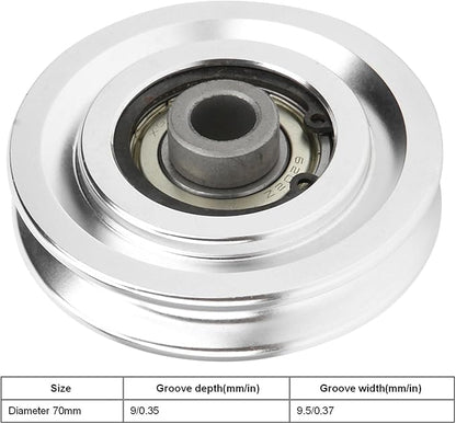 Fitness Pulley Wheel, 70mm Diameter Aluminum Alloy Pulley Wheel Fitness Equipment Accessories for Strength Training Equipment