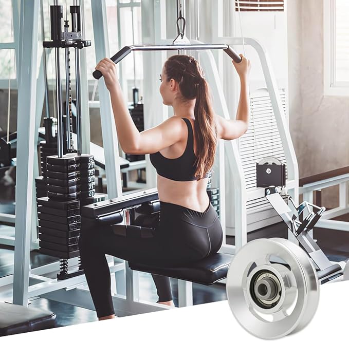 Gym Pulley, System Exercise Attachments for Alloy Fitness Equipment Cable Machine Wearproof Spare Part Strength Accessory Universal Aluminum Wheel Home Garage Door