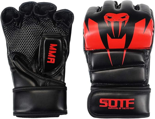 SOTF Punching Gloves for Adults MMA Training Gloves Men Fight Boxing Gloves Open Fingers Women