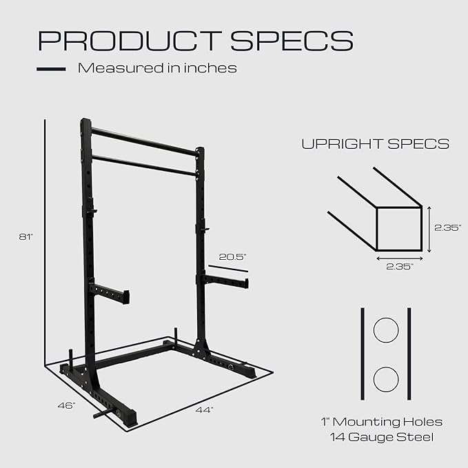 HulkFit Multi-Functional Adjustable Pro Series Power Cage Weight Rack, Squat Rack for Home Gym with 2 Pull Up Bars, Strength Training Exercise Equipment for Bench Press, Squats, and Deadlifts