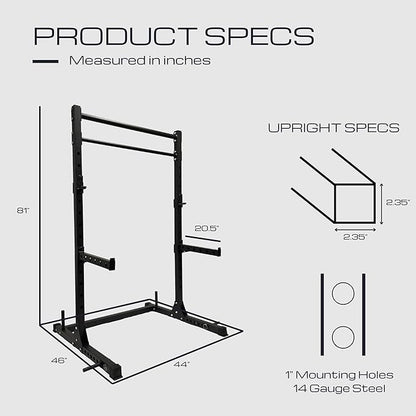 HulkFit Multi-Functional Adjustable Pro Series Power Cage Weight Rack, Squat Rack for Home Gym with 2 Pull Up Bars, Strength Training Exercise Equipment for Bench Press, Squats, and Deadlifts